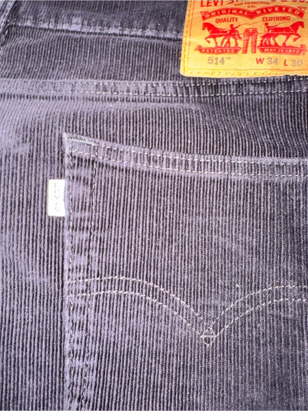 Levi's Men's Black Corduroy Trousers - Straight Leg